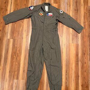 VTG Flyers Coveralls Mens 42R Reg Sage Green FR Summer Fire Resistant Military